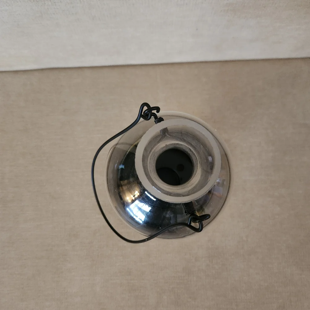 At Home America Warm Spirit Lantern -- Glass Tealight Holder with Metal Base